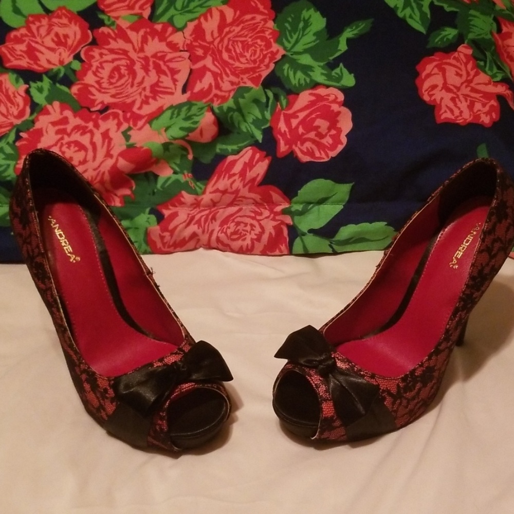 Andrea Red and black heels